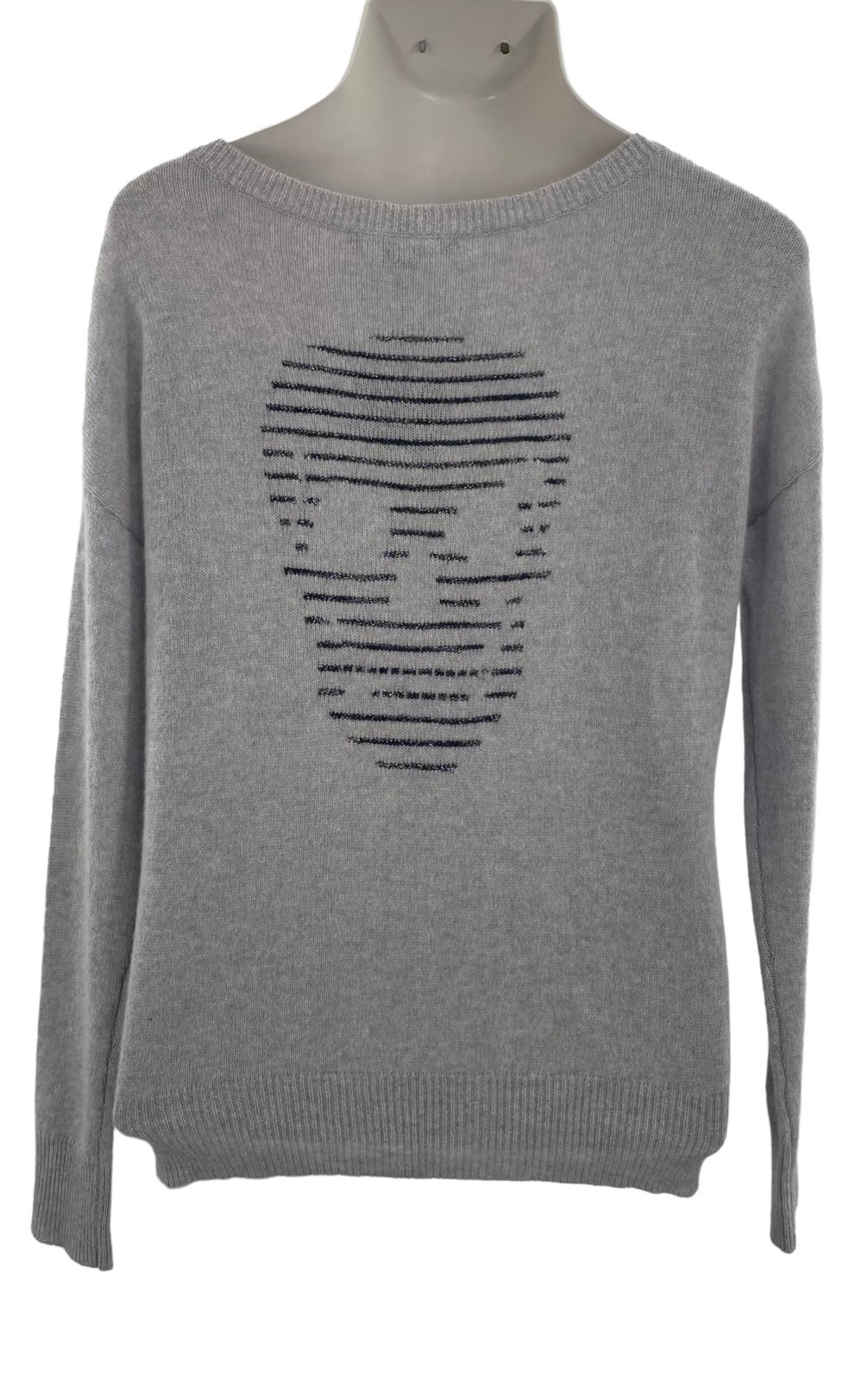 Sweater 360 SKULL CASHMERE Sz S 100% Cashmere Gray Sweater Pullover NWT