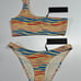 Triangl One Shoulder Zebra Print Multi Bikini Set Women’s Size XS (Extra Small)