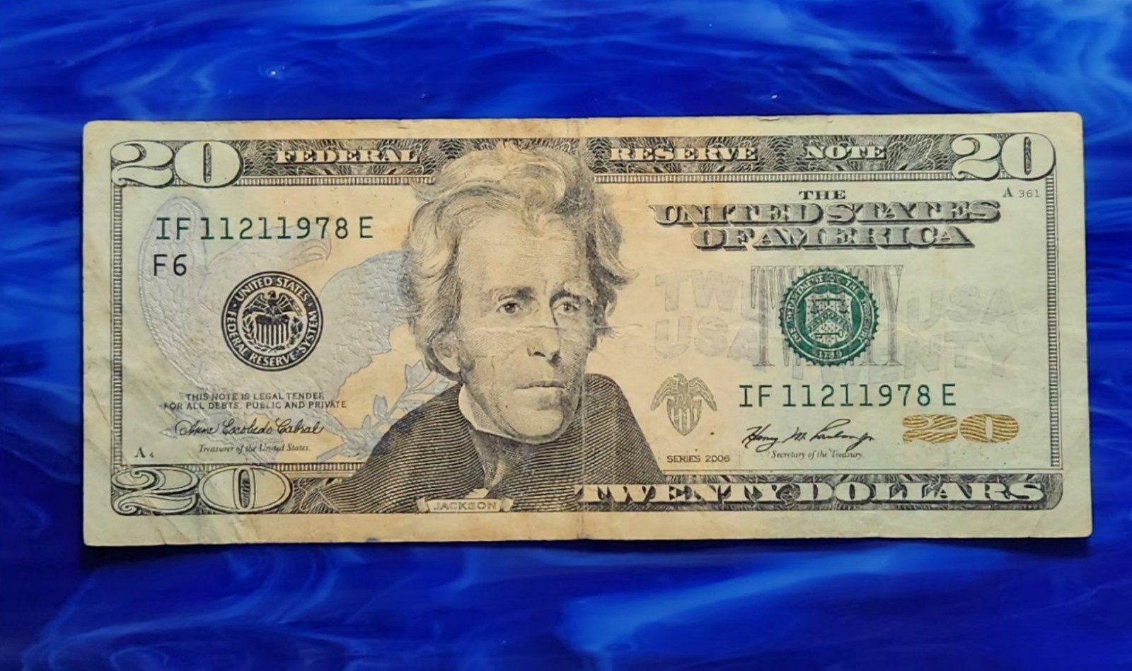 11211978 fancy serial number 20 dollar bill Birthday Anniversary Note