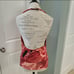 Silk Red And Black Marbled Cowl Neck Open Back Halter Top - Size Medium