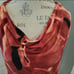 Silk Red And Black Marbled Cowl Neck Open Back Halter Top - Size Medium