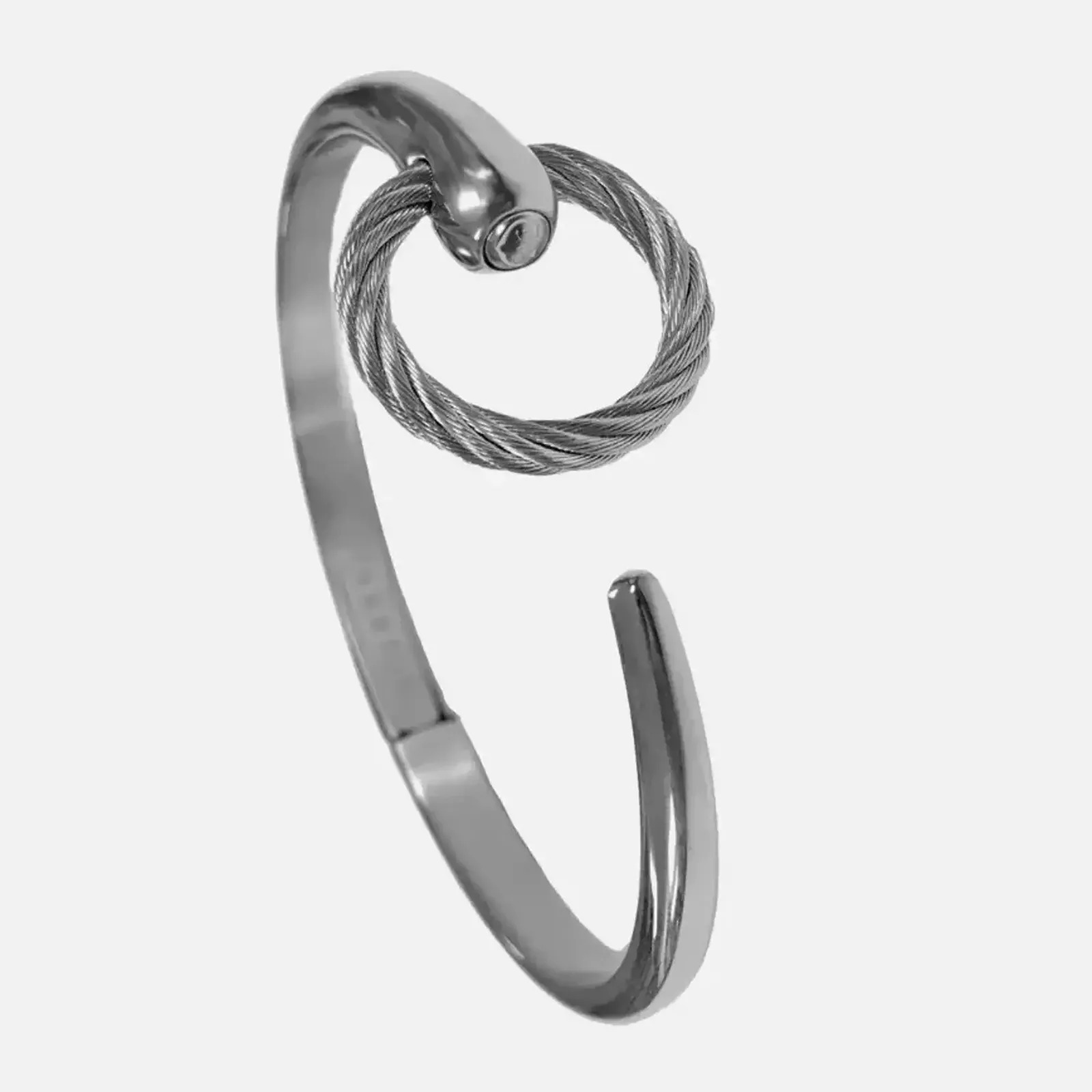Charriol Infinite Zen Steel Cable Bangle Bracelet 04-101-1232-0C Size M