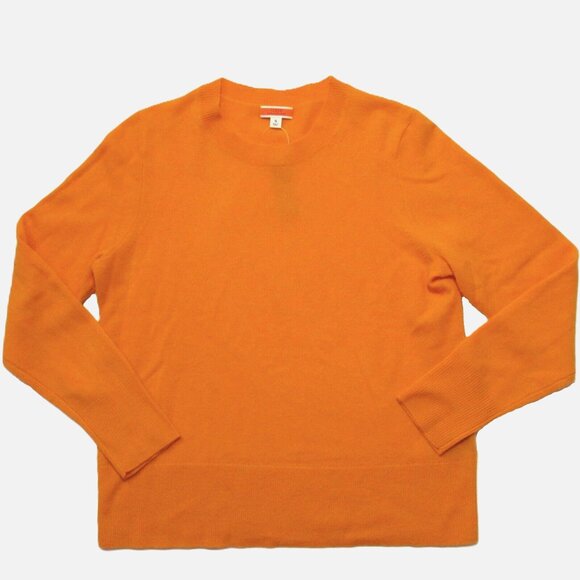 NWT J.Crew BA400 Cashmere Classic-fit Crewneck Sweater in Spanish Marigold S