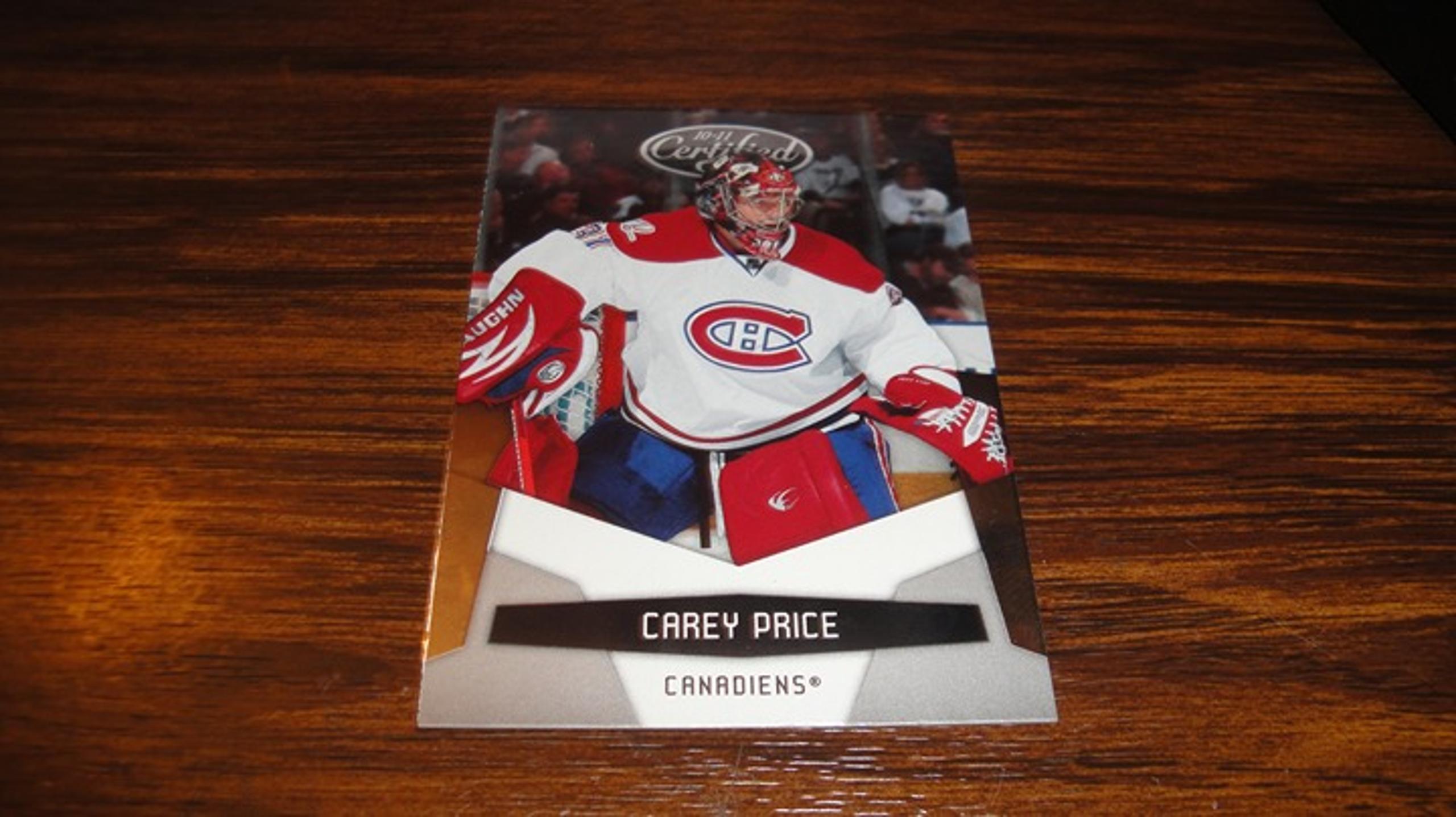 2010-11 Panini Certified Carey Price #75. Panini. Hockey Trading Card Montreal