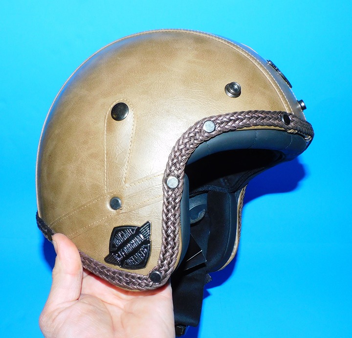 ZUNGMU CJY-ORIGINAL HELMETS BROWN FAUX LEATHER SHELL CYCLE HELMET WITH TAGS XXL