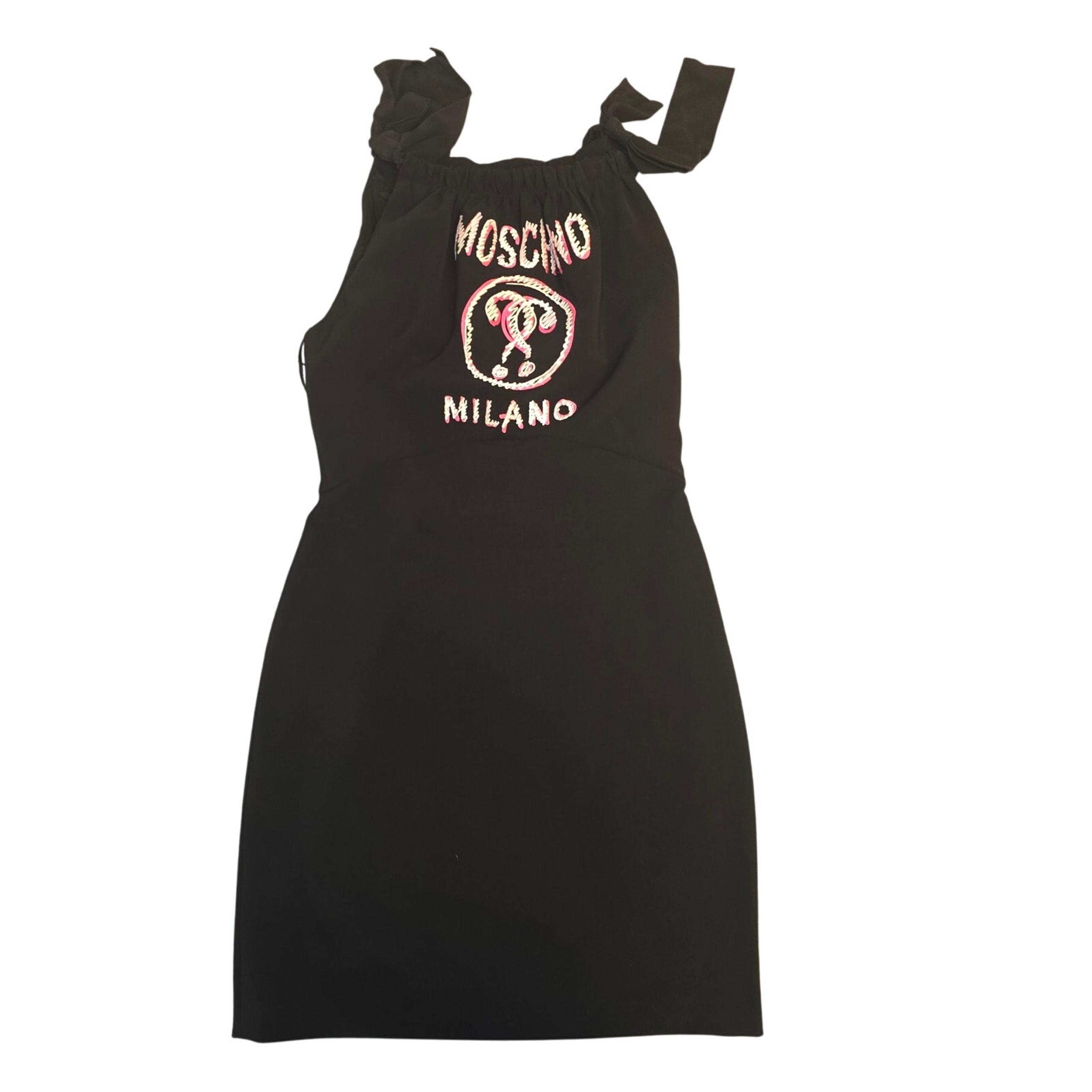 NWT Moschino Couture Scribble Double Question Mark Dress Black Size 6