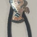 Vintage Metal Bolo Tie, Silver and Blue Turquoise Stones Design, Ethnic Eagle