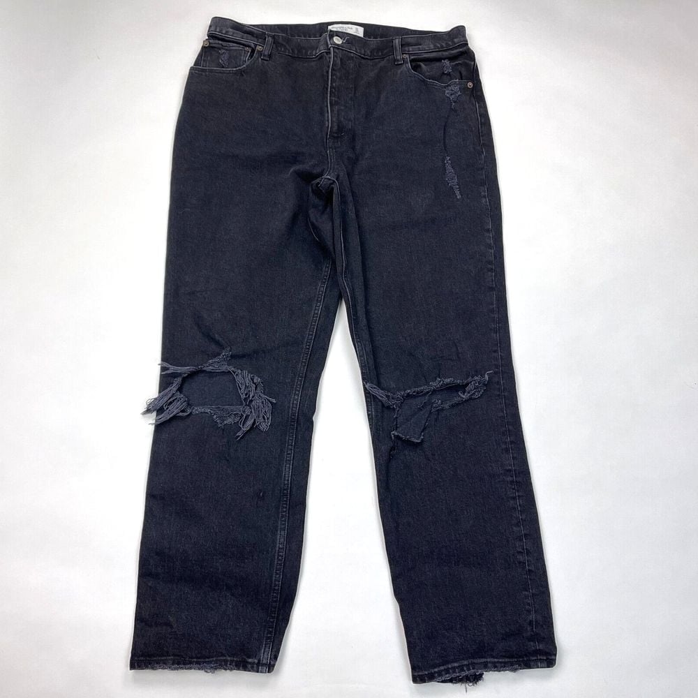 Abercrombie Fitch Ultra High Rise 90s Straight Denim Jeans Women 33 16 Vintage