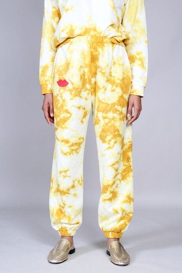 Clare V. Poppy Tie-Dye Jogger Sweatpants Yellow S