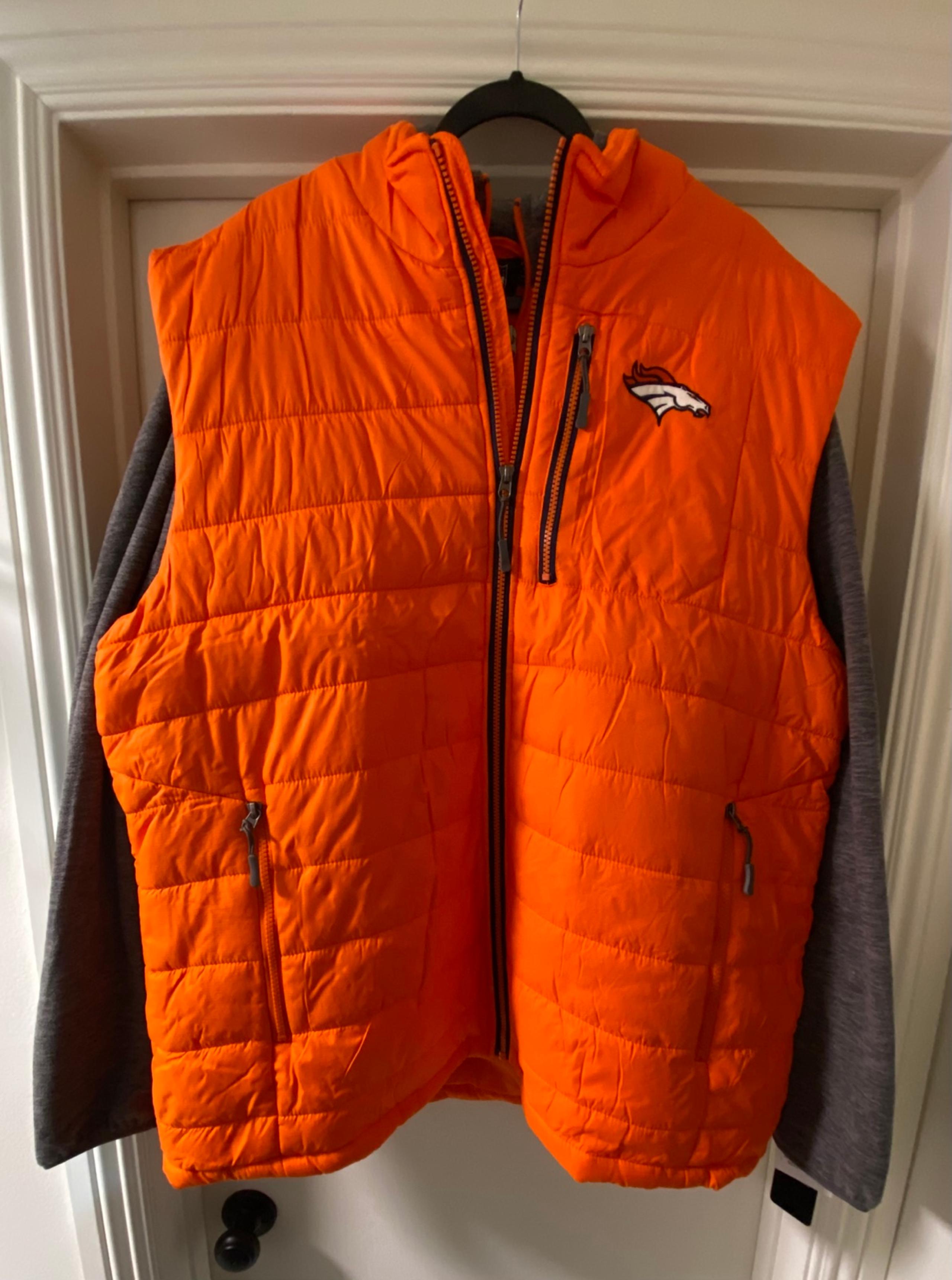 NFL Denver Broncos Full Zip Puffer Vest & Hooded Sweater Combo - Men Size XXL