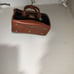 Vintage Dooney & Bourke Handbag Satchel Black Brown Pebble Leather Top Handle