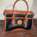 Vintage Dooney & Bourke Handbag Satchel Black Brown Pebble Leather Top Handle