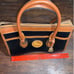 Vintage Dooney & Bourke Handbag Satchel Black Brown Pebble Leather Top Handle