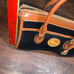 Vintage Dooney & Bourke Handbag Satchel Black Brown Pebble Leather Top Handle
