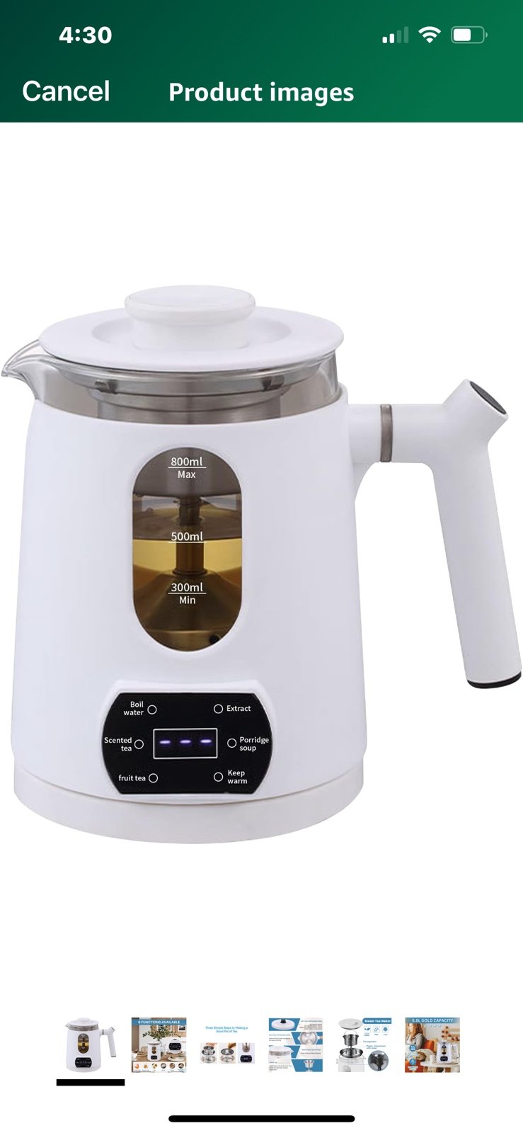 Electric Tea Kettle, 0.8 litre electric kettle for coffee