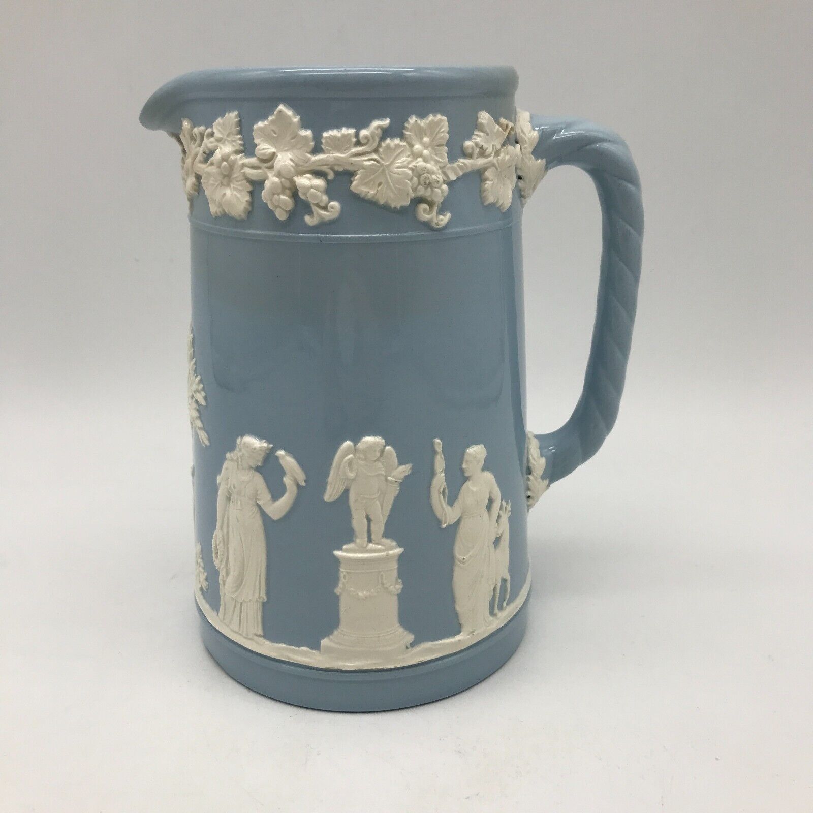 Wedgwood of Etruria & Barlaston Blue Queens Ware Small Grecian Pitcher Creamer