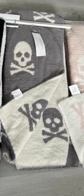 Halloween Pink Skull Reversible Throw Blanket