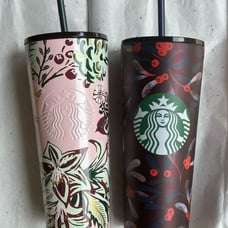 Set of 2 NWT Starbucks Holiday Enchanted Forest & Berry Stainless Steel Tumblers