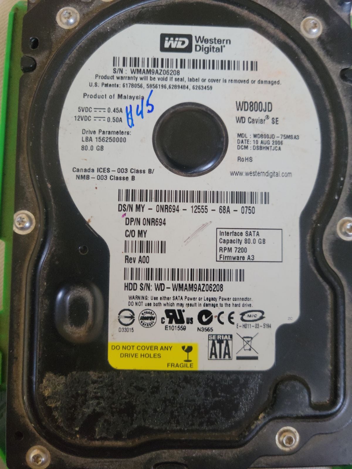 Western Digital 80GB 7200RPM 2MB SATA/30
