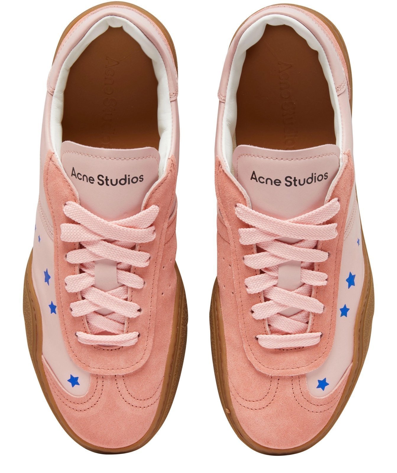 Acne Studios Lace-up sneakers Suede-trimmed leather sneakers size 7.5