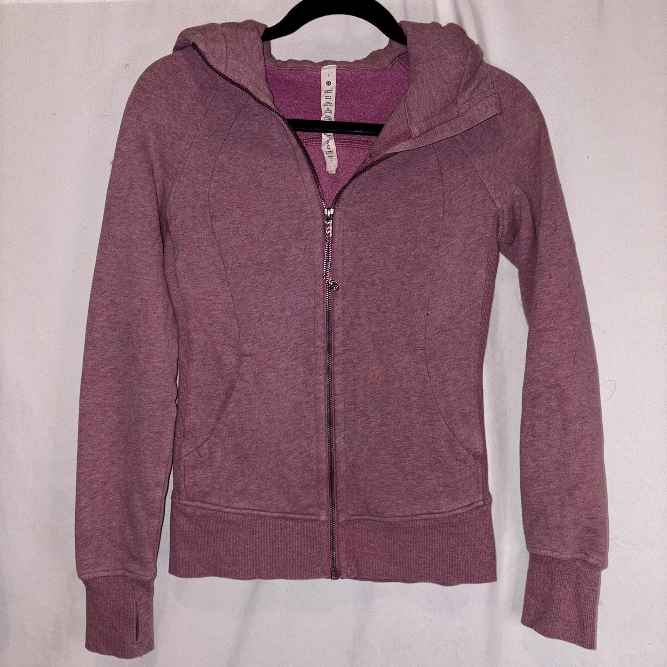 Lululemon Scuba Hoodie Light Cotton Fleece Vintage Grape Women’s Size 2 EUC