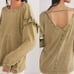 Anthropologie Pilcro Ruffled Open Back Top in Moss Green 100% Cotton Size Small