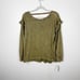 Anthropologie Pilcro Ruffled Open Back Top in Moss Green 100% Cotton Size Small