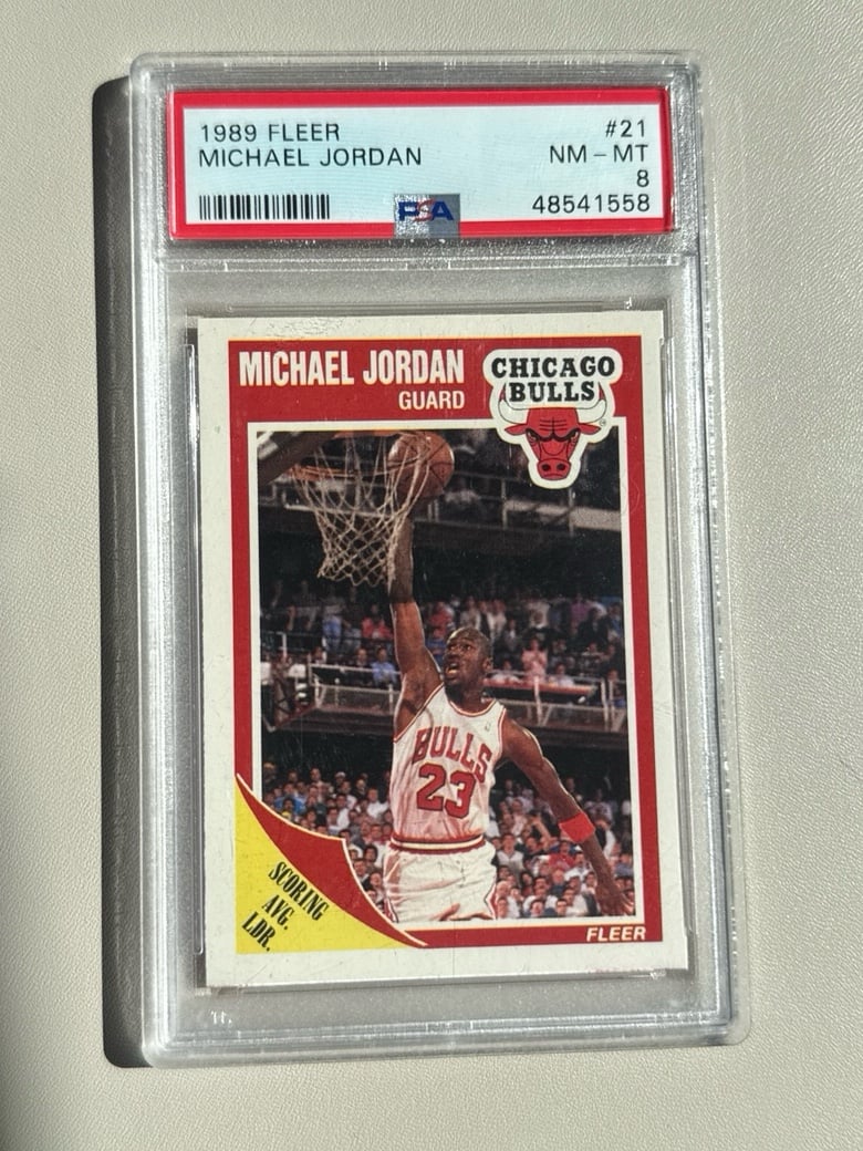 Vintage Michael Jordan 1989 Fleer #21 graded PSA 8