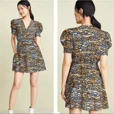 Saloni Lea Wrap Mini Dress Tiger Silk