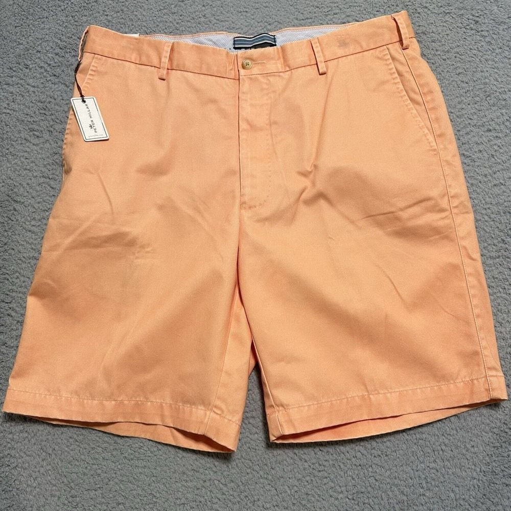 NEW Peter Millar Shorts 36 Clownfish Raleigh Wash Pima Cotton MS16831 Peru