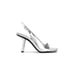 Jeffrey Campbell 'Surrealist' Silver Faux Leather Sling Back Heel Size 7