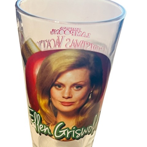 National Lampoons Christmas Vacation Drinking Glass Mug Cup Beverly D'Angelo vtg