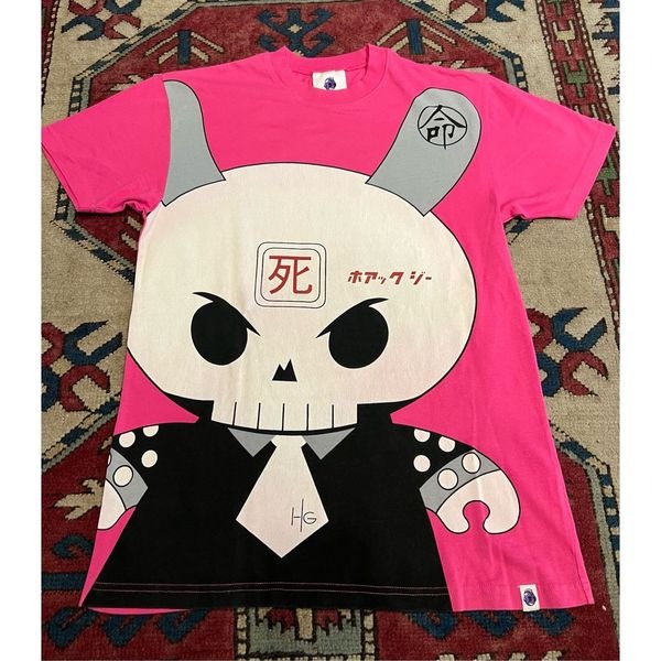 Y2K Kidrobot Huck Gee Skull head dunny Tee Shirt T Shirt Medium Pink