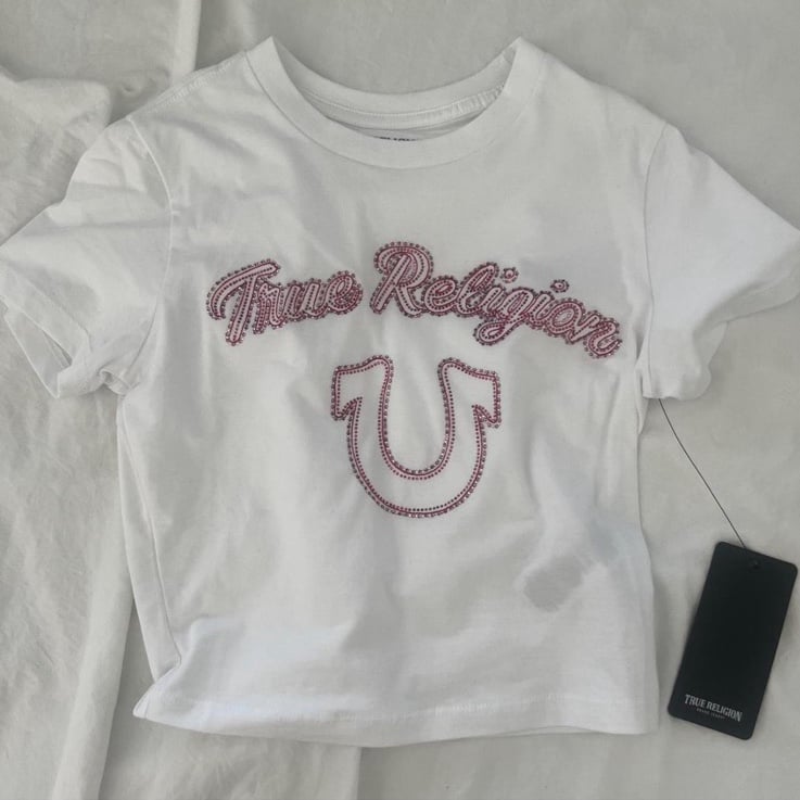 true religion bedazzled baby tee XXS NWT