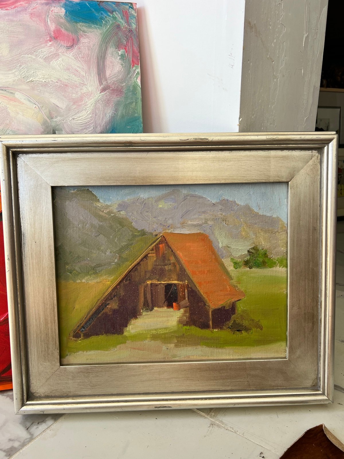 Painting Oil painting on panel With frame￼￼