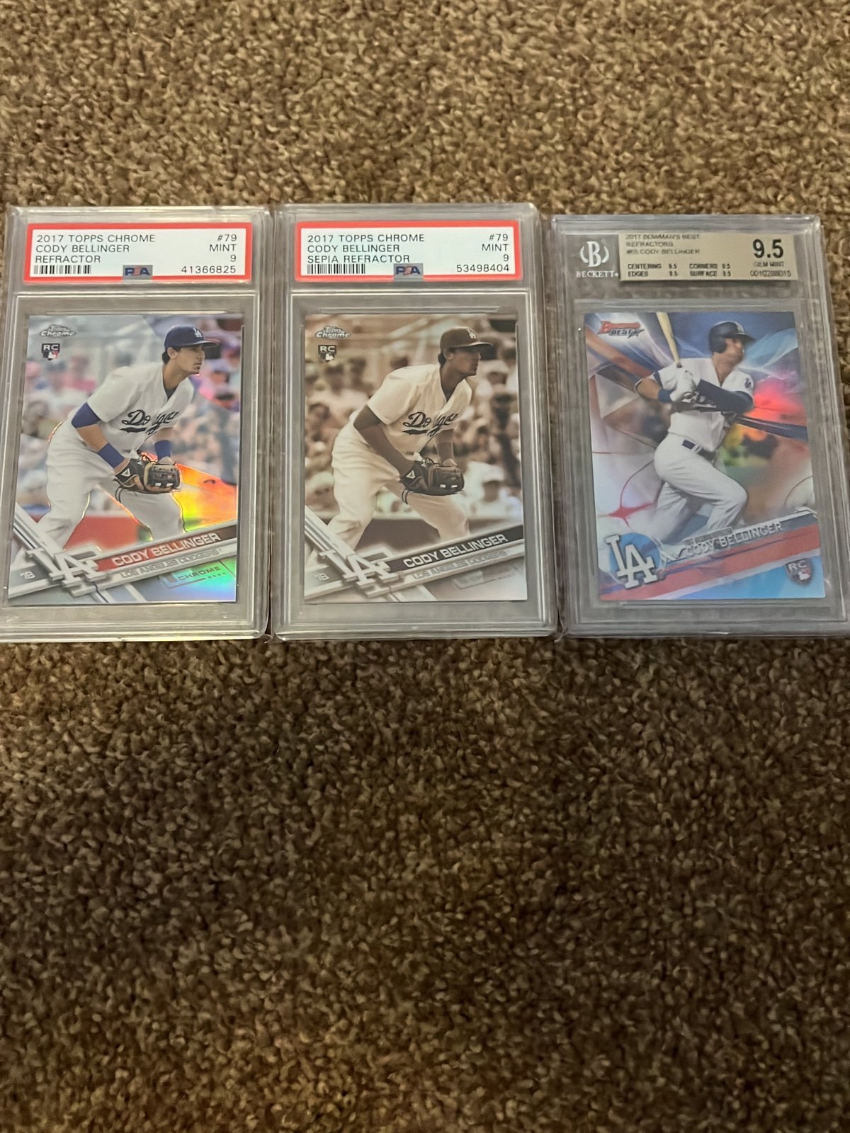 Cody Bellinger 2017 Topps Chrome Rookie PSA 9/BGS 9.5 Refractor Lot