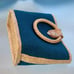 Teal Blue/Green Market Straw Bucket Tote