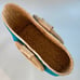 Teal Blue/Green Market Straw Bucket Tote