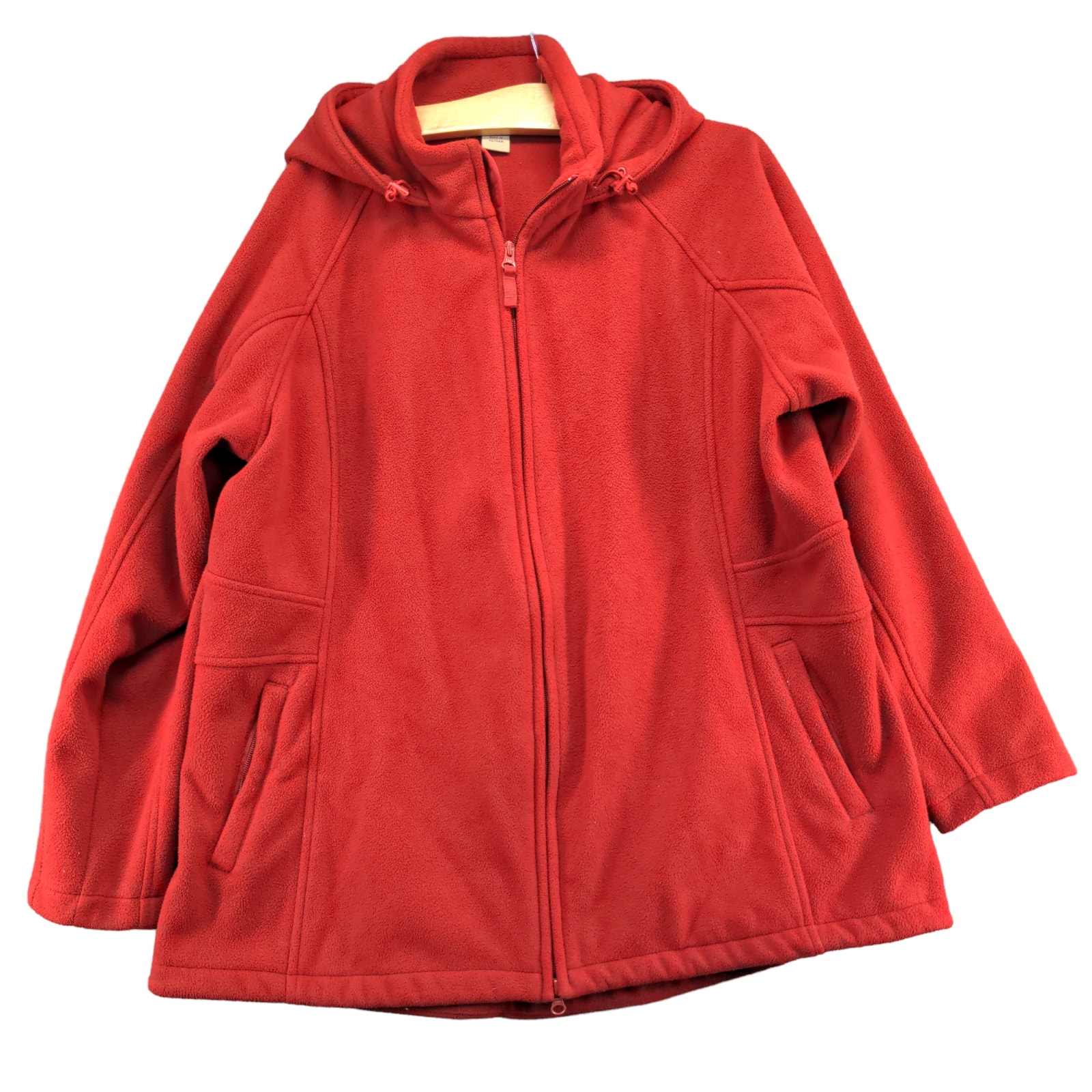 Duluth Trading Co Men's Fleece Jacket Red XL Full Zip Long Sleeve Pockets