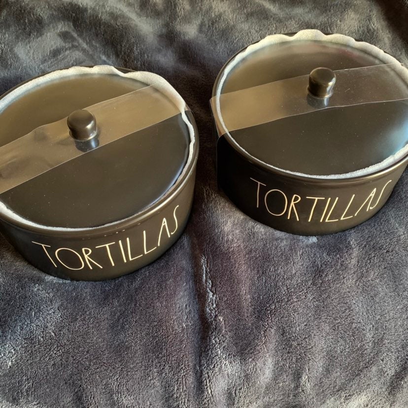 Rae Dunn black tortillas x2