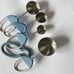 Collectible Michael Graves vintage 90s measuring spoon set blue steel