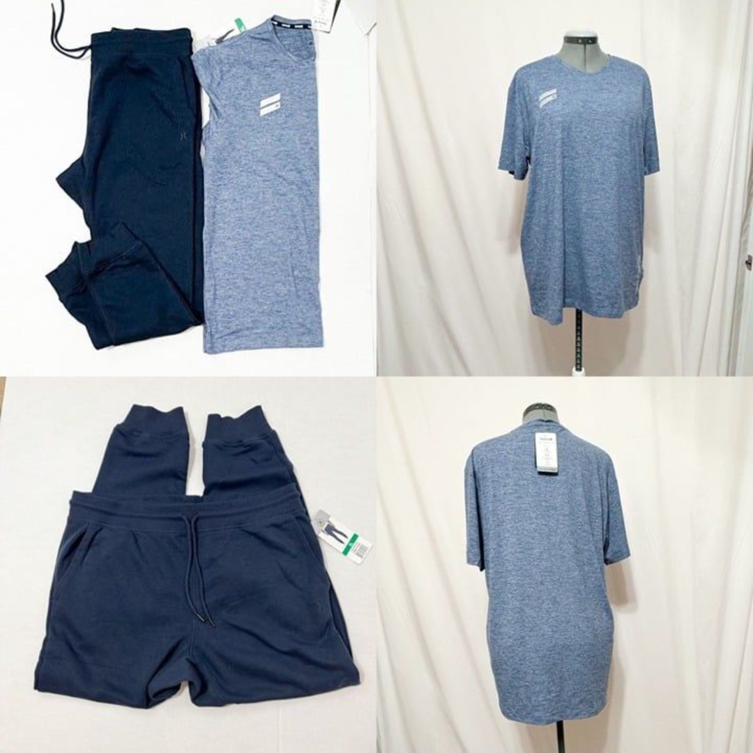 Hurley NWT Sz XL Navy Loungewear Drawstring Joggers T-shirt Set