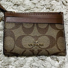 Coach card case, pass case, wallet, accessory case, brown
