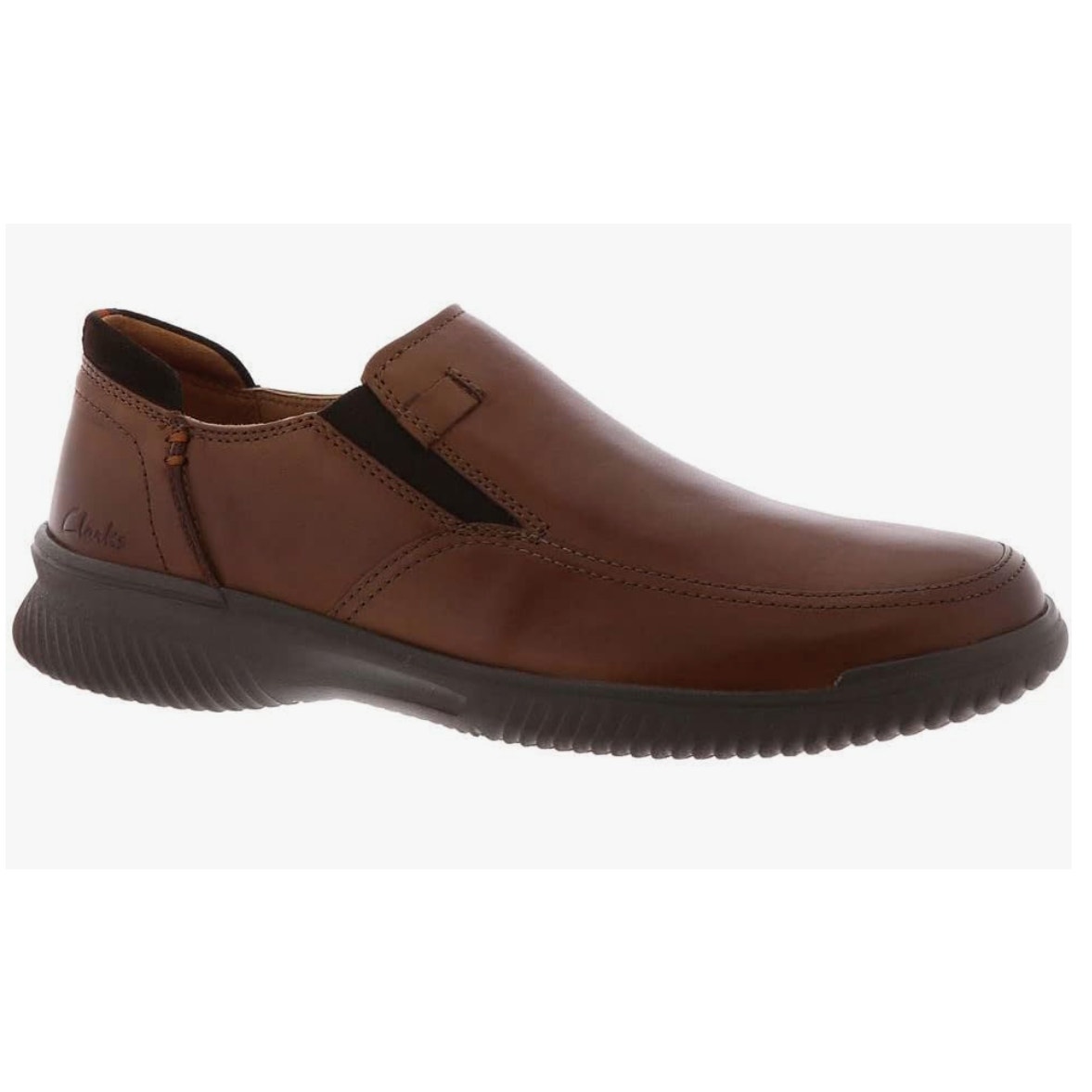 Clarks Men's Donaway Step Loafer, Dark Tan Leather, 8.5 Wide