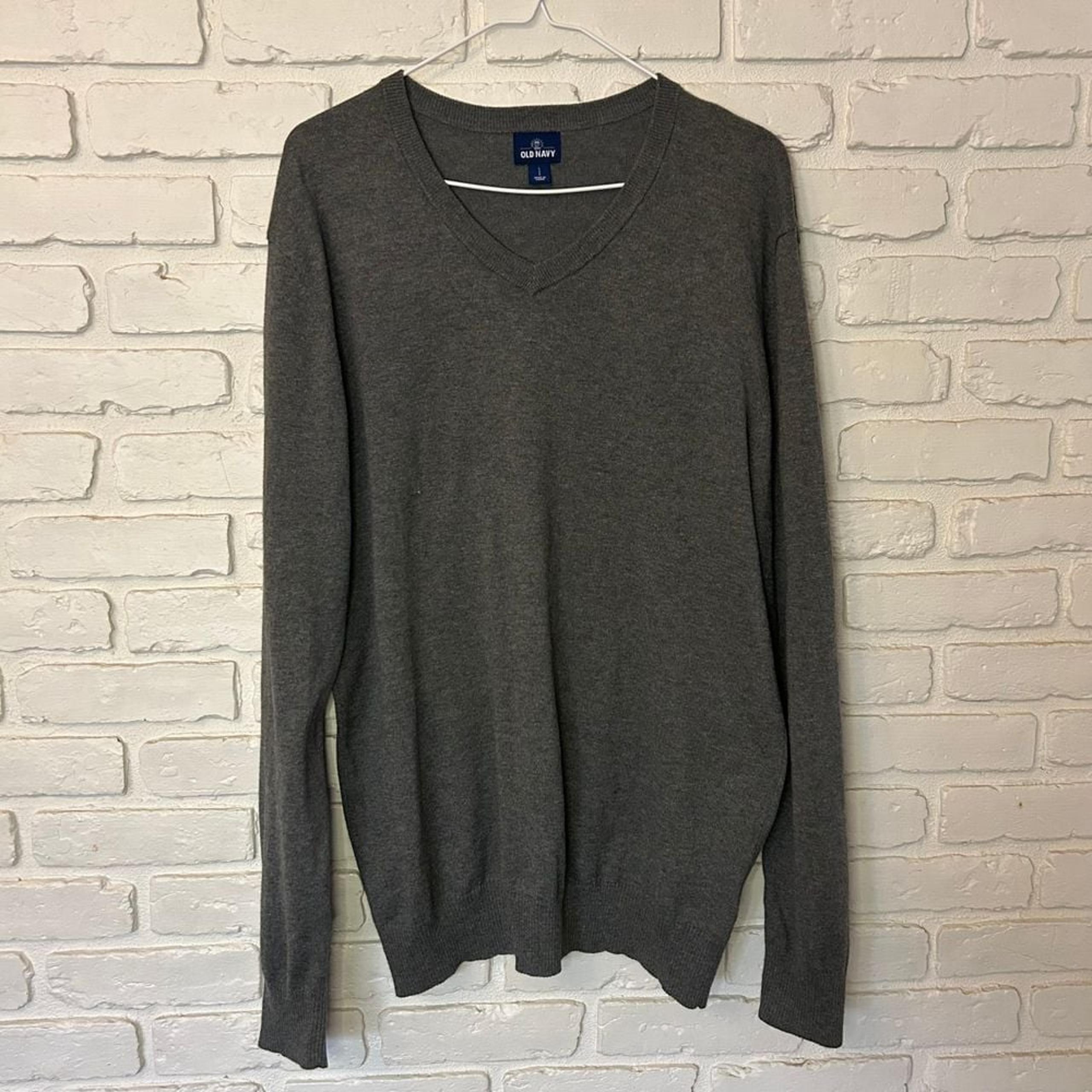 Old Navy Pullover V-neck Charcoal Gray Sweater