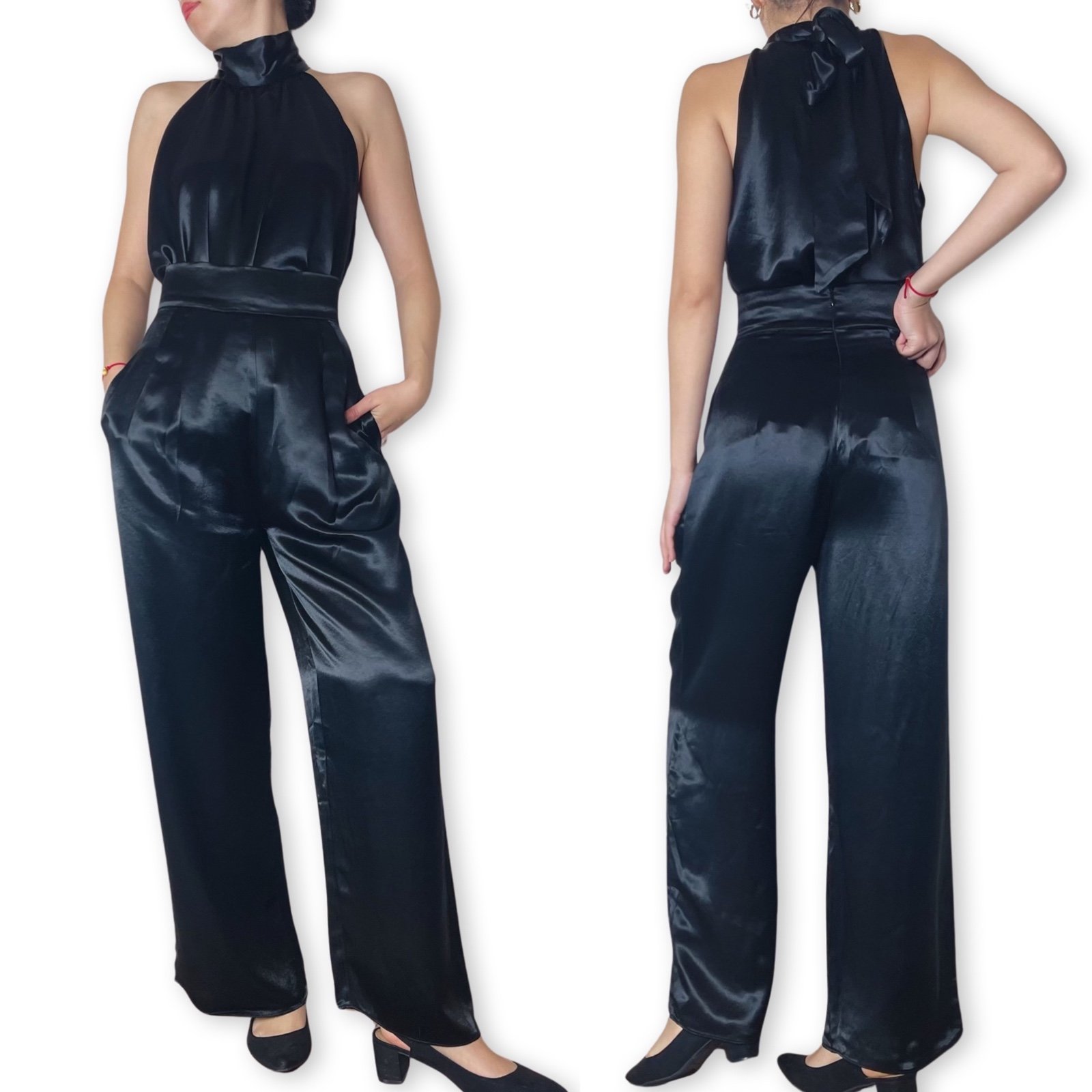 Shona Joy La Lune Sleeveless Blouse & Trousers Set in Black Fits S