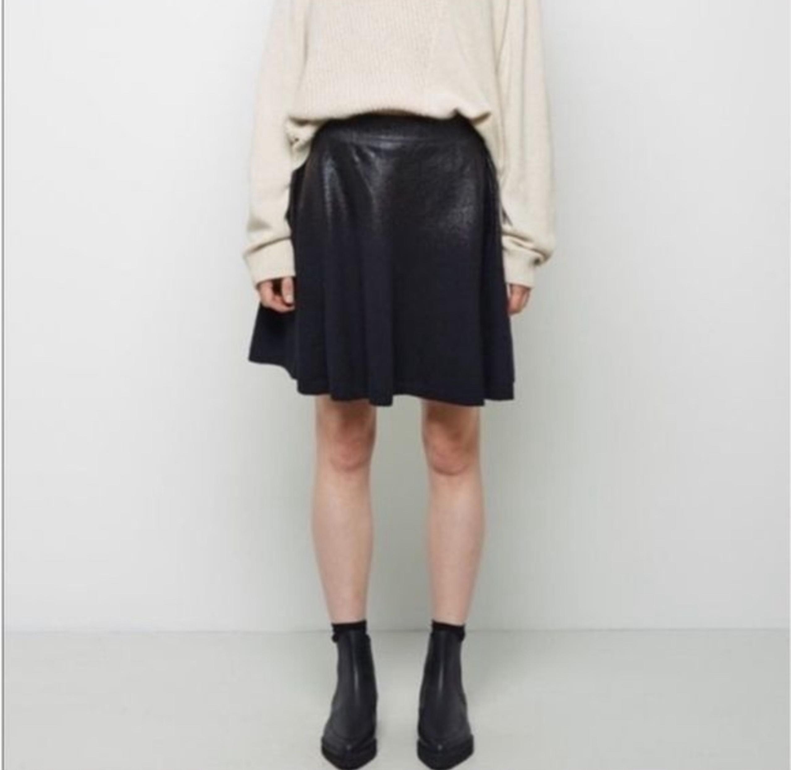3.1 Philip Lim Black Wool Coated Skater Skirt XS Excellent condition Mini skirt