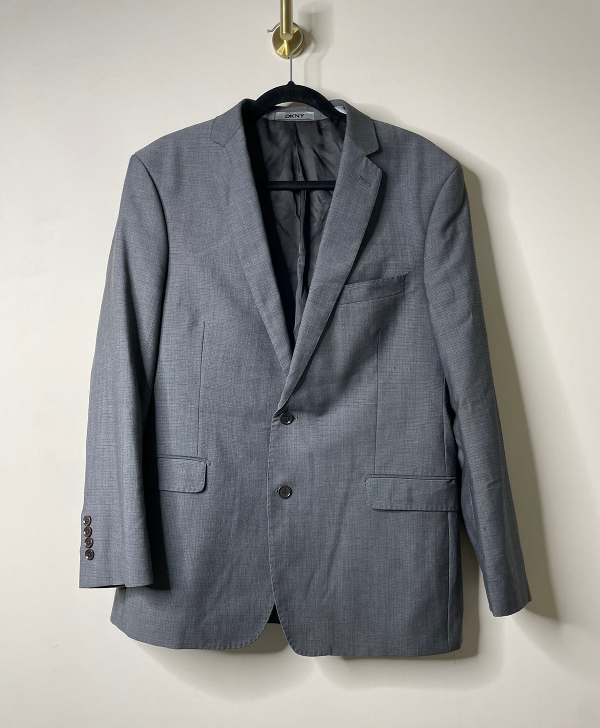 DKNY Grey Wool Suit Jacket 44R