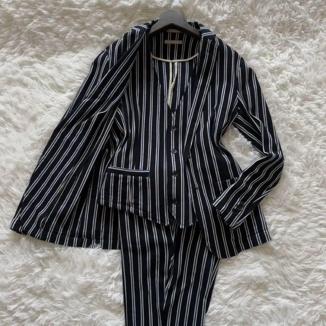 ◎ Excellent Condition High Street Rare Stylish Three-Piece Suit M Stripe 1
