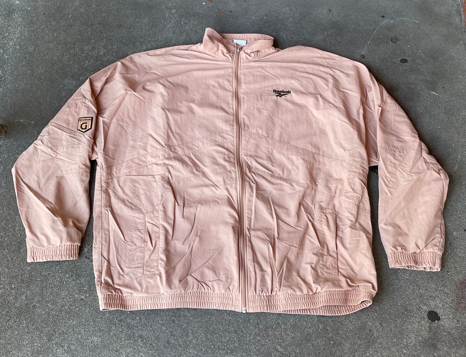 Reebok Gigi Hadid Jacket Windbreaker Tan/Peach Oversized Womens Size X-Large